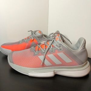 Adidas SoleMatch Bounce Tennis Shoe Grey/Coral
